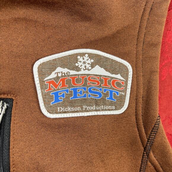 Powder River Outfitters Softshell‎ Vest Men L Brown Rock&Roll/Music Fest NWT - Picture 4 of 12